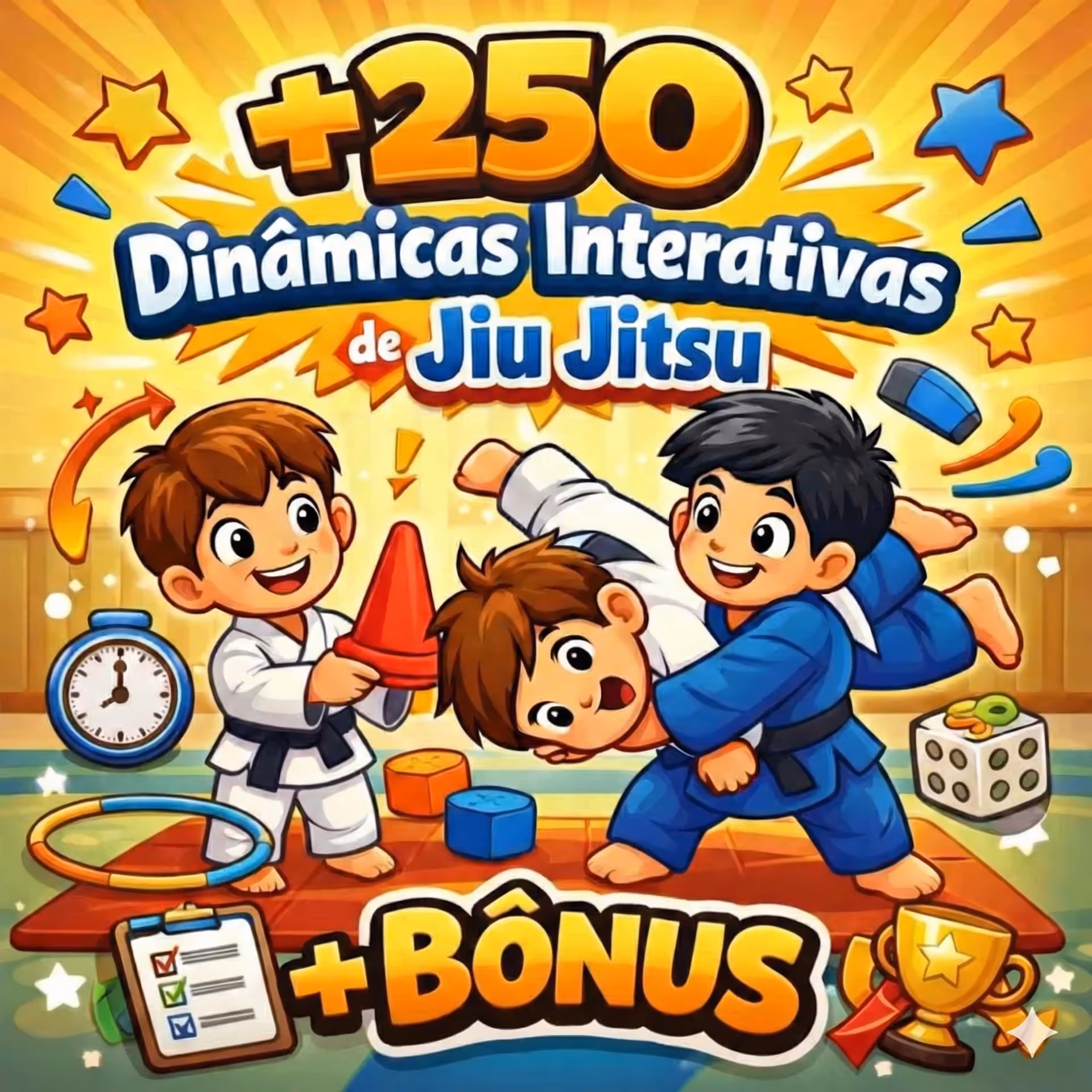 🥋 +250 Dinâmicas Interativas de Jiu-Jitsu + Bônus