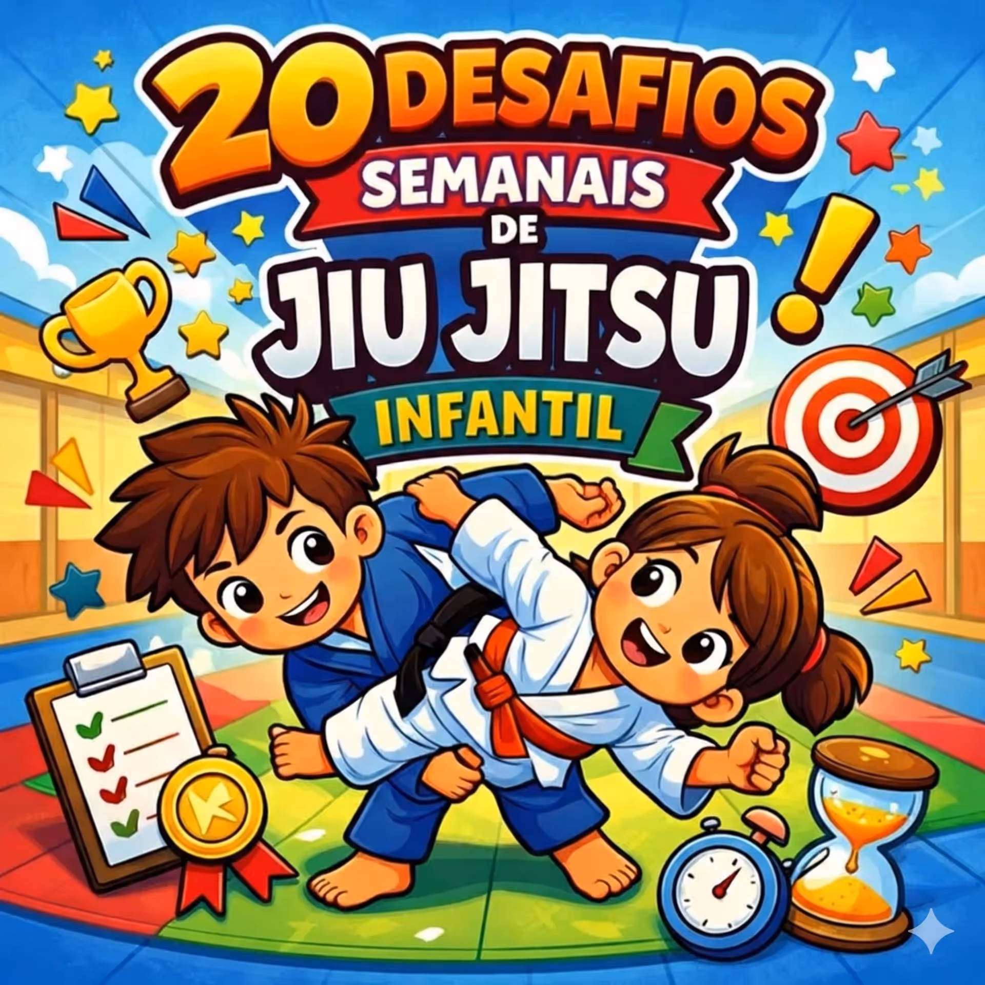 🏆 20 Desafios Semanais de Jiu-Jitsu Infantil 